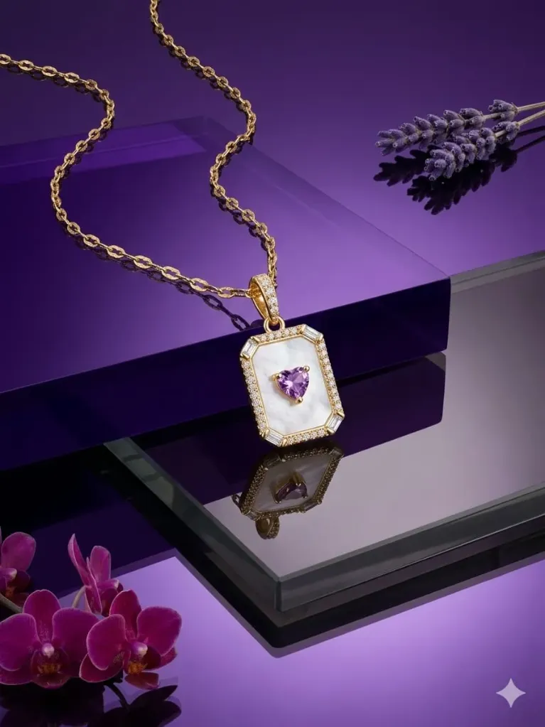 Antitarnish Cystal Heart Necklace