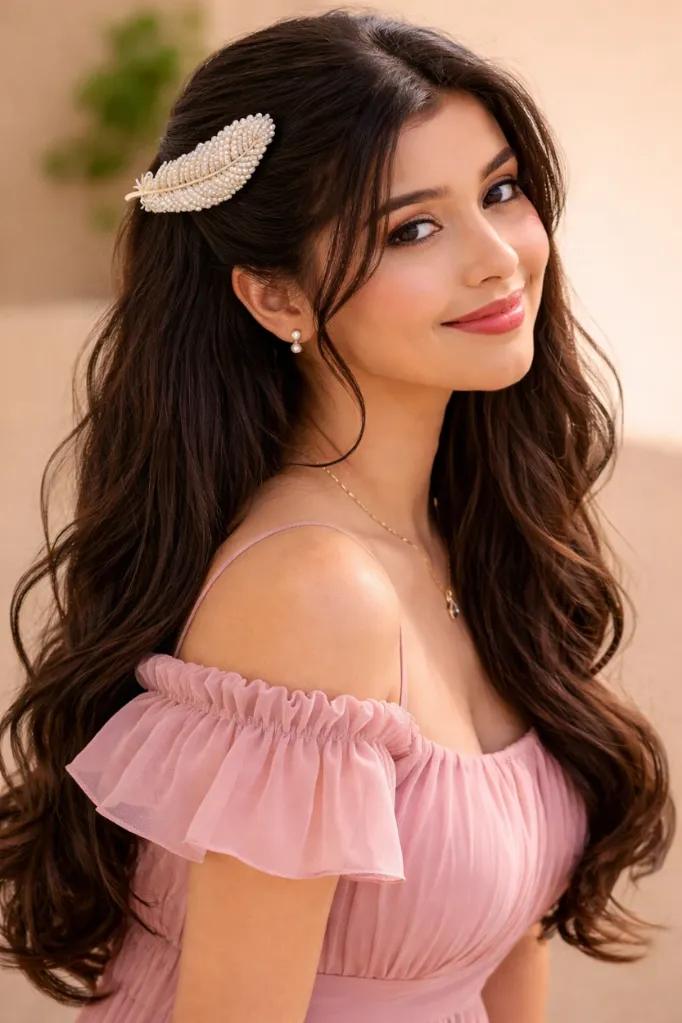 Pearl Feather Hair Clip ✨