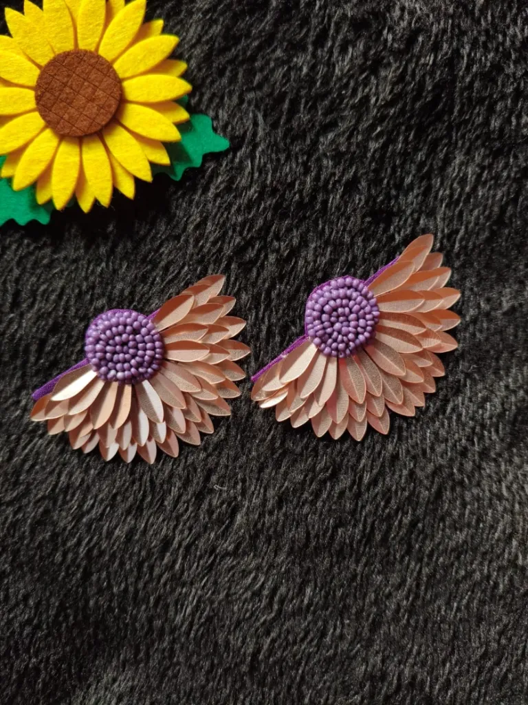 Handmade Half sunflower Earning