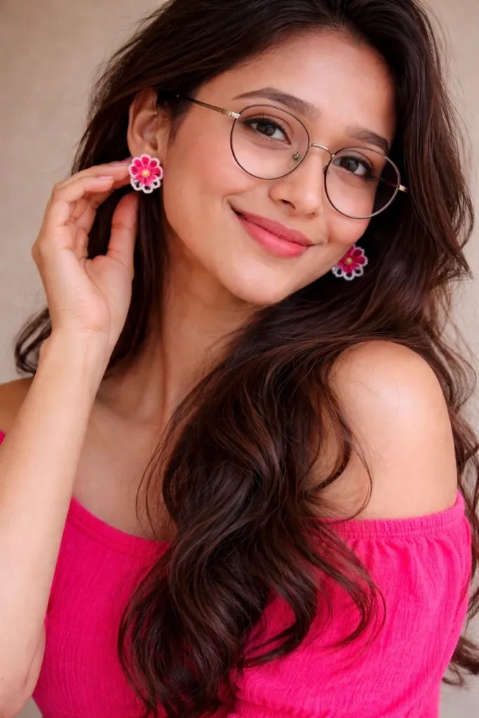 Floral Earrings (Pink Flower)