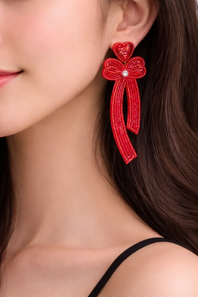 Handmade Heart bow Style earnings
